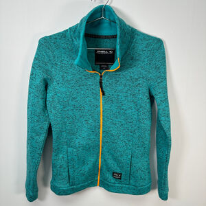 O'Neill Teal Blue Fleece Lined Full Zip‎ Sweater Small